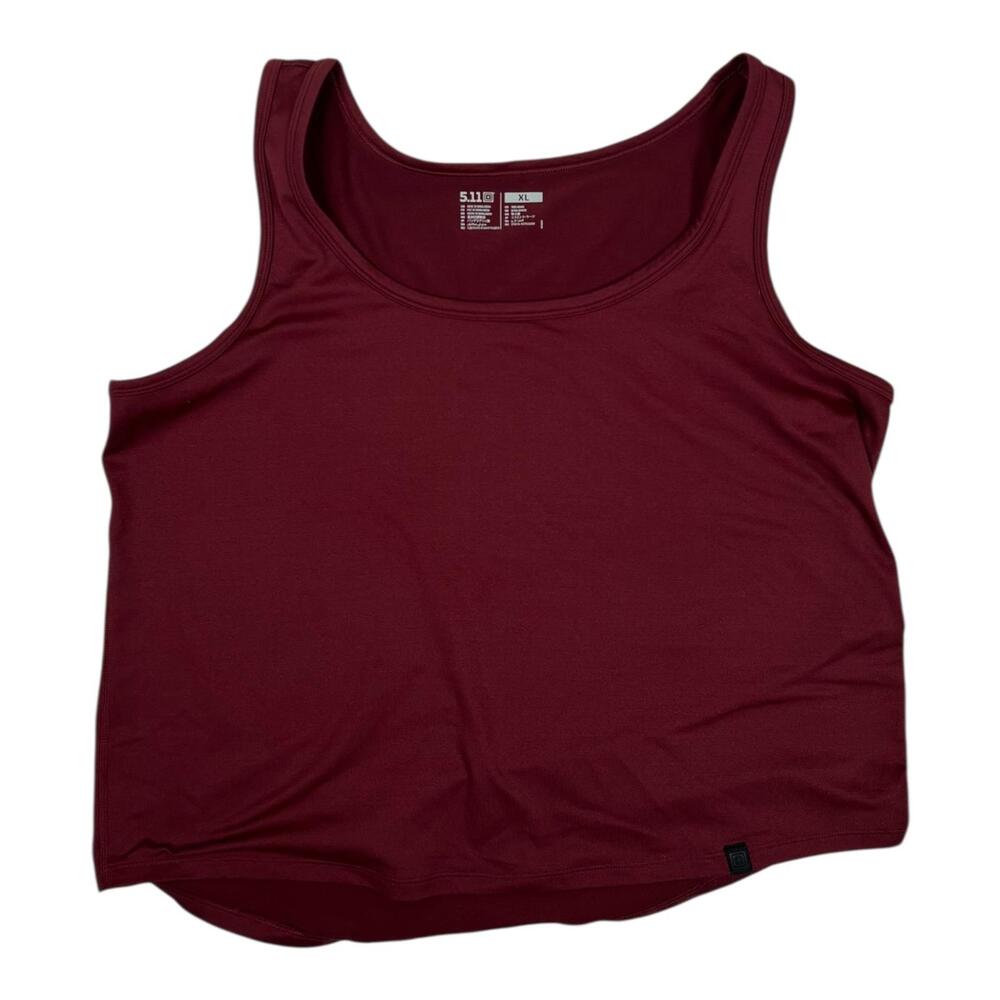 5.11 Tank Top Womens XL Red Scoop Neck Sleeveless Basic Lightweight Shirt Casual